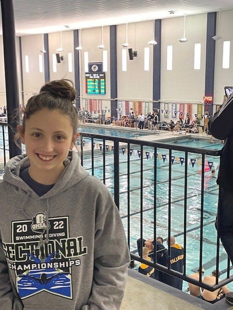 Norwayne freshman Scarlett Butler shined bright in the 100 butterfly at the Div. II District with a personal best time.