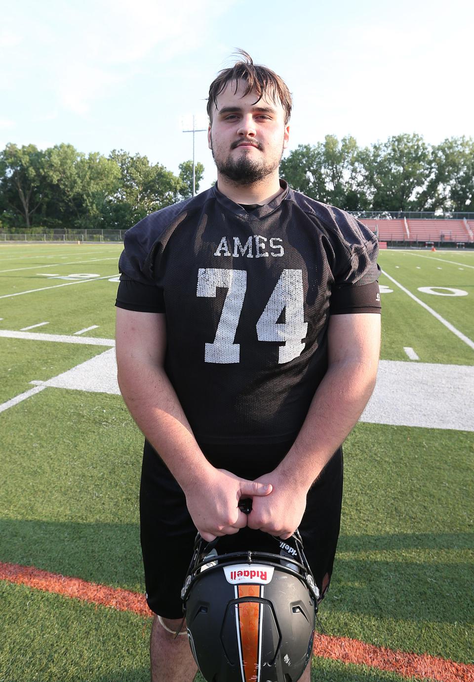 Senior Jackson Goeders will anchor the offensive line for Ames in 2023.