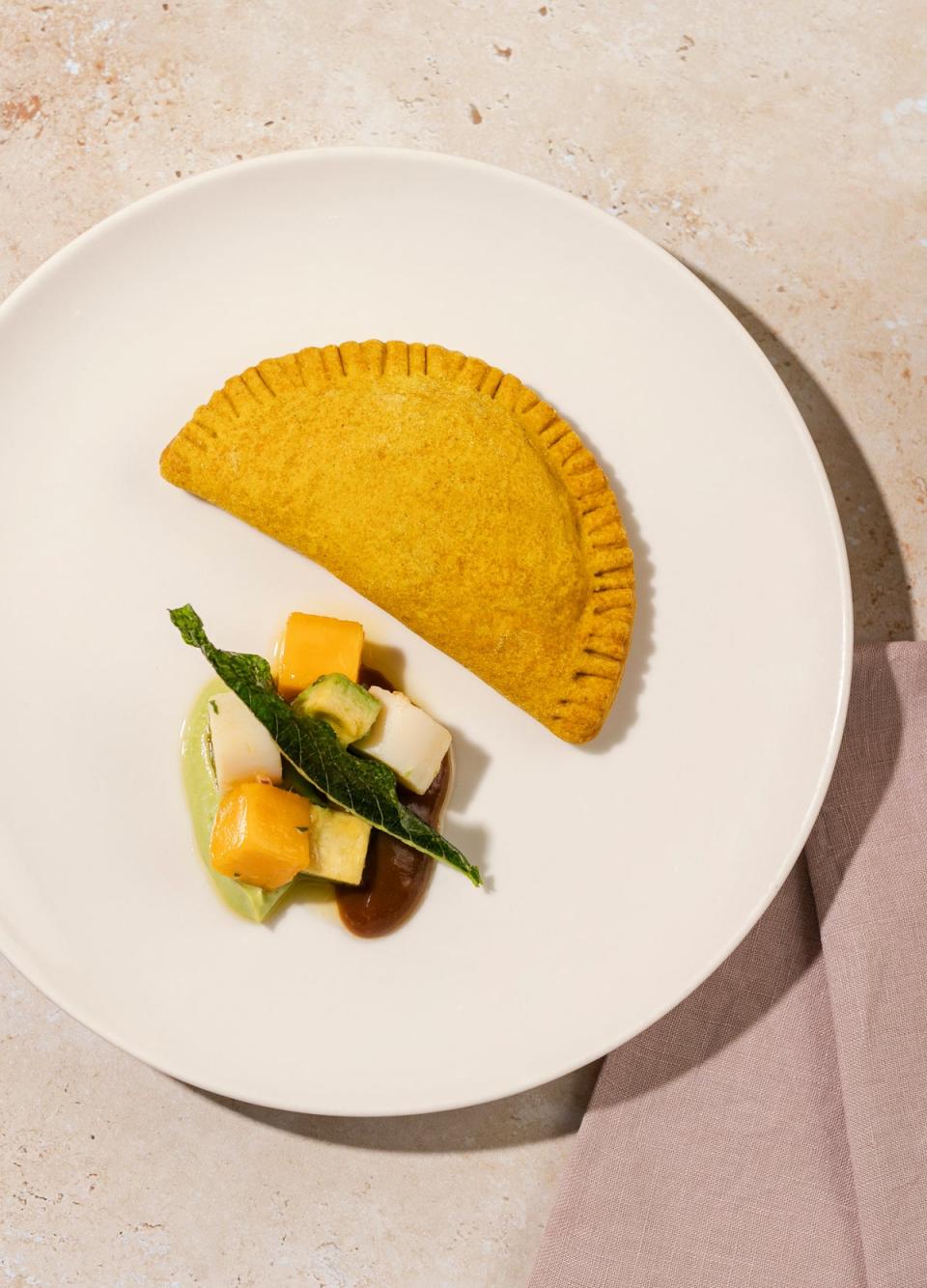 A patty made from jackfruit, chickpeas and callaloo (The Good Front Room)