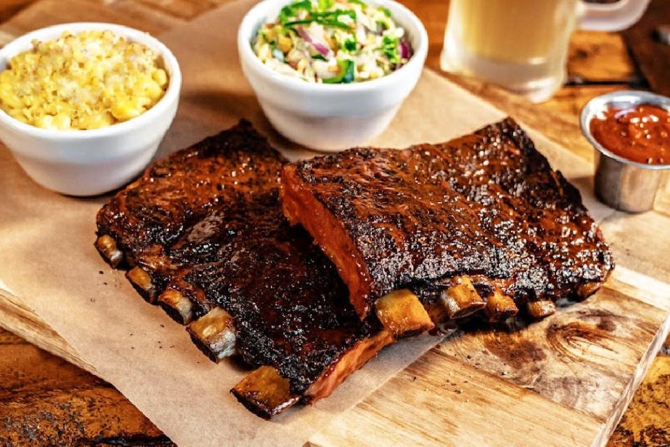 Full rack of ribs at a Twin Peaks restaurant.