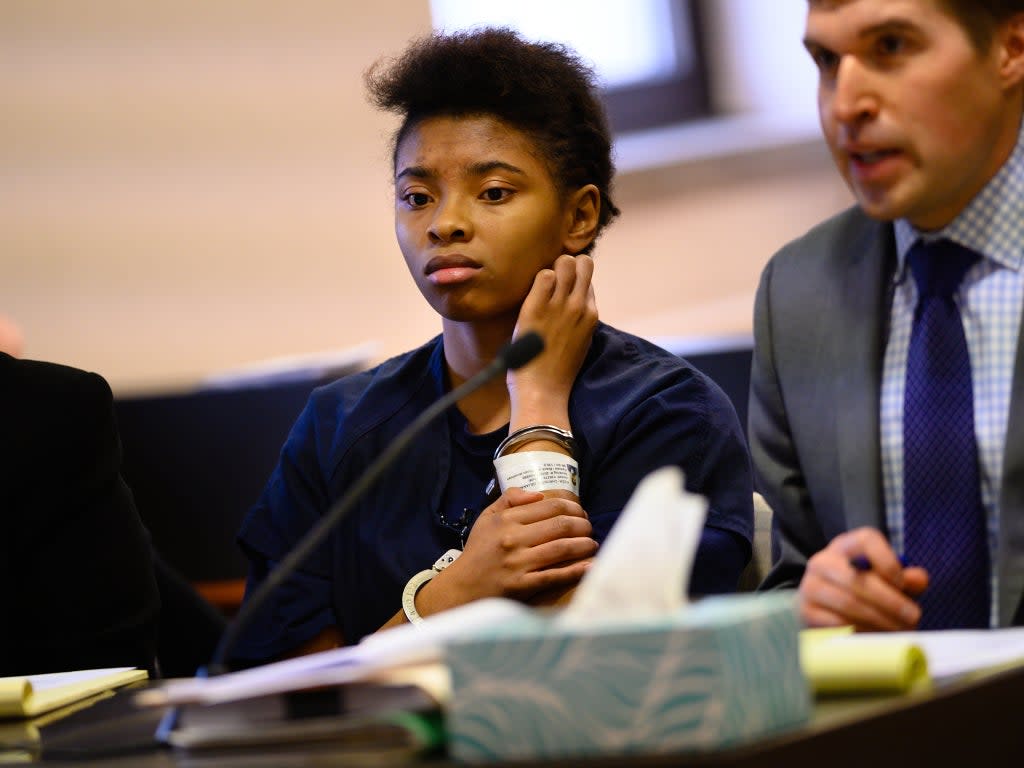 Chrystul Kizer is pictured at a court hearing in November 2019  (The Washington Post)