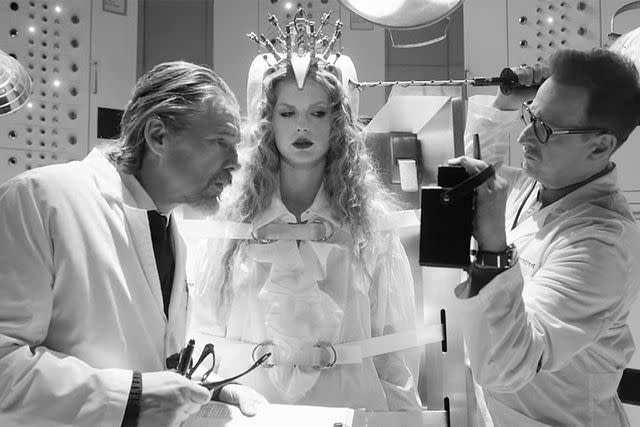 <p>taylor swift</p> Taylor Swift, Ethan Hawke and Josh Charles in the music video for "Fortnight"