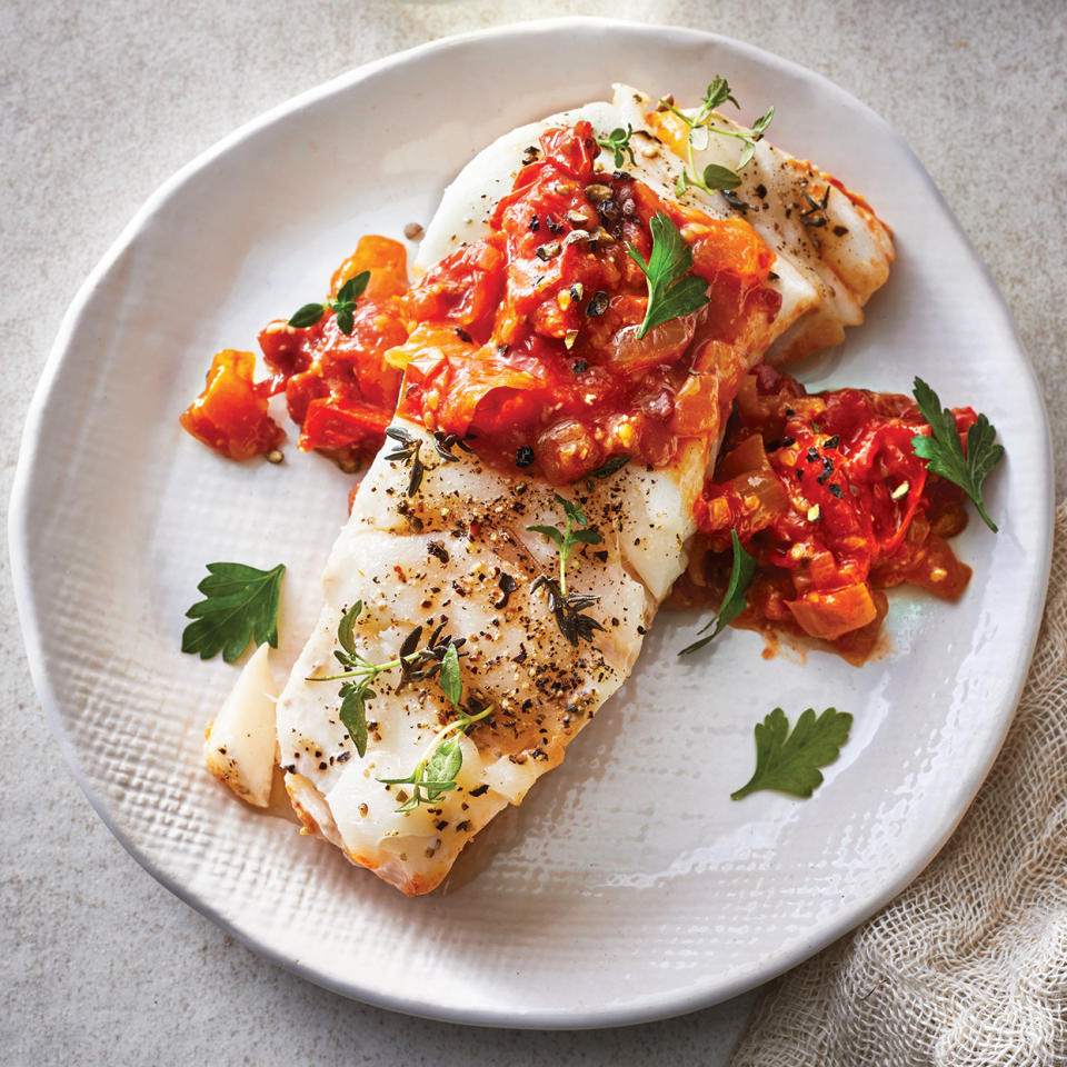 Slow-Cooker Cod with Tomato-Balsamic Jam