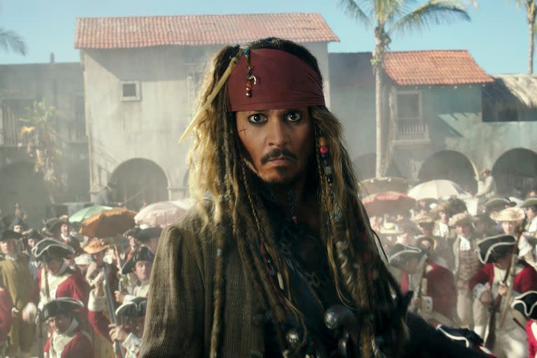 Johnny Depp retrata a Jack Sparrow en una escena de 