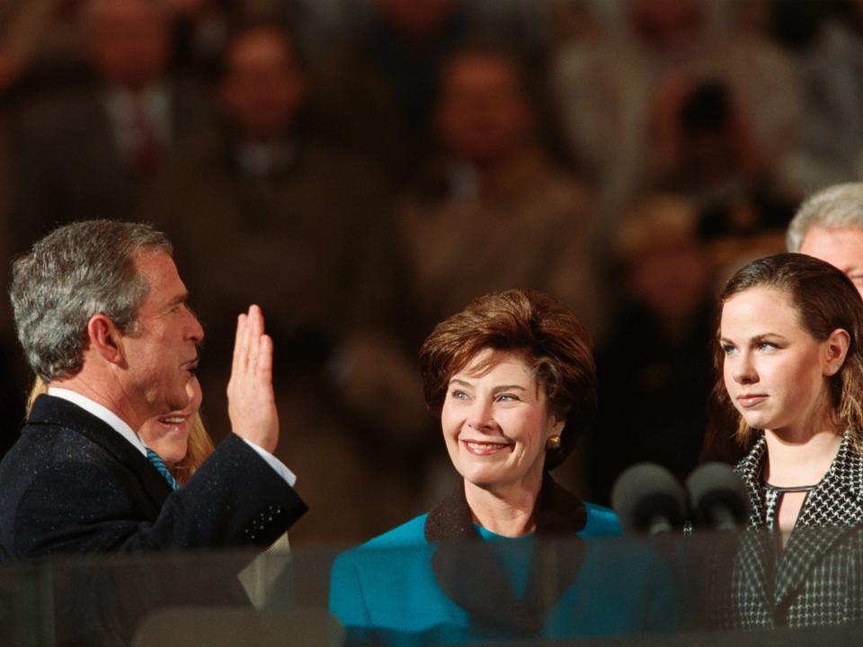 george w bush is sworn in as president on january 20, 2001