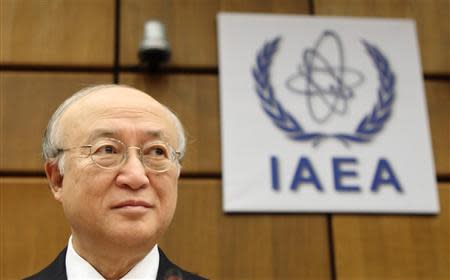 International Atomic Energy Agency (IAEA) Director General Yukiya Amano waits for the start of a board of governors meeting at the IAEA headquarters in Vienna November 28, 2013. REUTERS/Heinz-Peter Bader