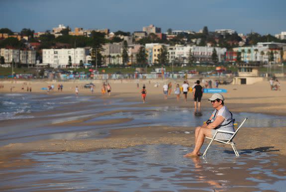 Dipping your toes in the water on a sunny day.