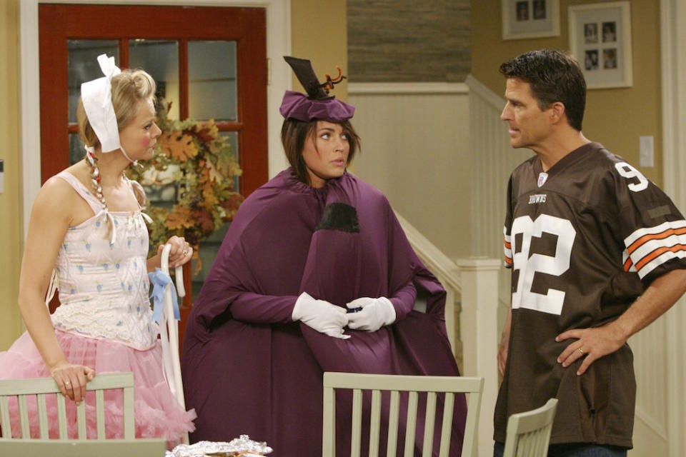 <p>Kelly Ripa was doing double duty for ABC when she starred with Faith Ford on this primetime sitcom. In addition to her annual Halloween high jinks with Regis Philbin on <i>Live!</i>, Ripa celebrated Halloween three times with Ford on <i>Hope and Faith</i>. (Original airdate: Oct. 28, 2005) <br>(Credit:Eric Liebowitz/Everett Collection) </p>