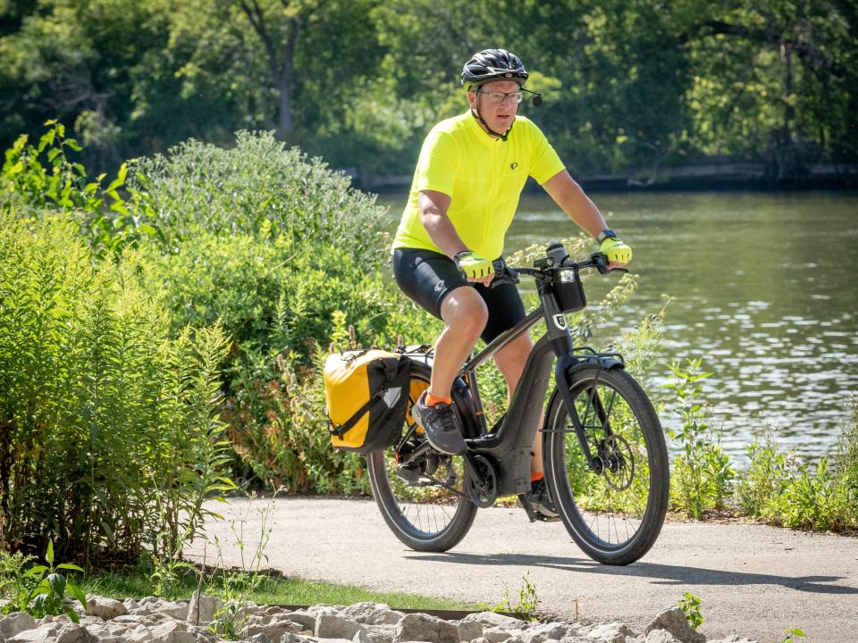 Andrew Drefahl was one of two e-bike riders to complete Ride Across Wisconsin on his Serial 1 bike.
Photo by Dave Schlabowske