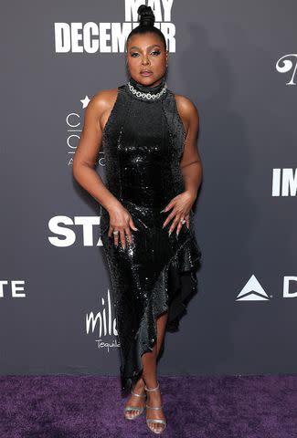 <p>Leon Bennett/Getty</p> Taraji P. Henson attends the Critics Choice Association's Celebration of Cinema & Television: Honoring Black, Latino and AAPI Achievements in Los Angeles.