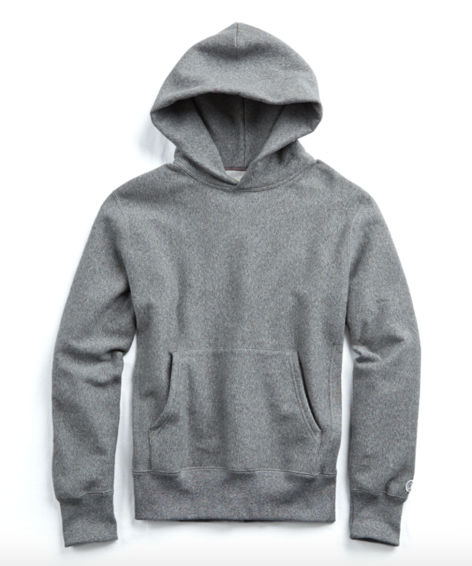 Heavyweight Popover Hoodie Sweatshirt in Salt and Pepper