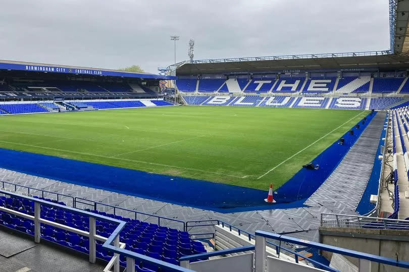 Events Crew have installed a new trackway around the perimeter of the pitch at St Andrew's