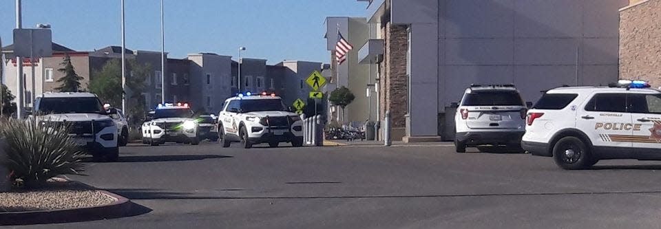 At 7:40 a.m. on Monday, Sheriff’s Dispatch got a call about someone with a gunshot wound who ran inside Walmart in the 11800 block of Amargosa Road.