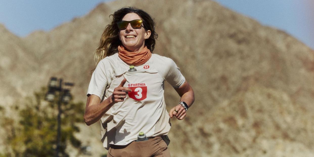 a person running on a road