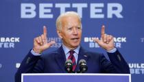 FILE PHOTO: Democratic U.S. presidential nominee Biden talks to reporters during an appearance in Wilmington, Delaware