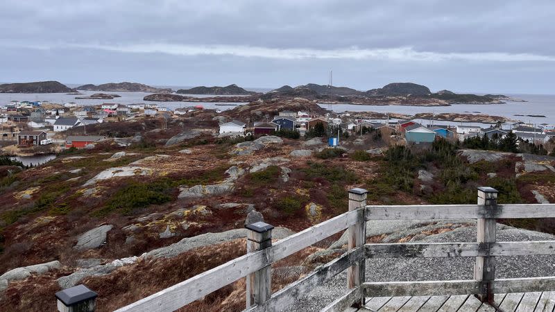 The seaside town of Burgeo, Newfoundland, Canada is seen two days before a total solar eclipse