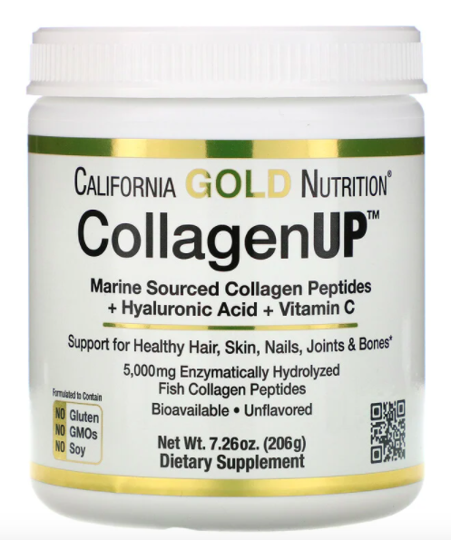 California Gold Nutrition, CollagenUP, Marine Collagen + Hyaluronic Acid + Vitamin C, (206g), SG$22.53. PHOTO: iHerb