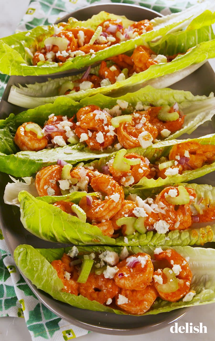 Buffalo Shrimp Lettuce Wraps