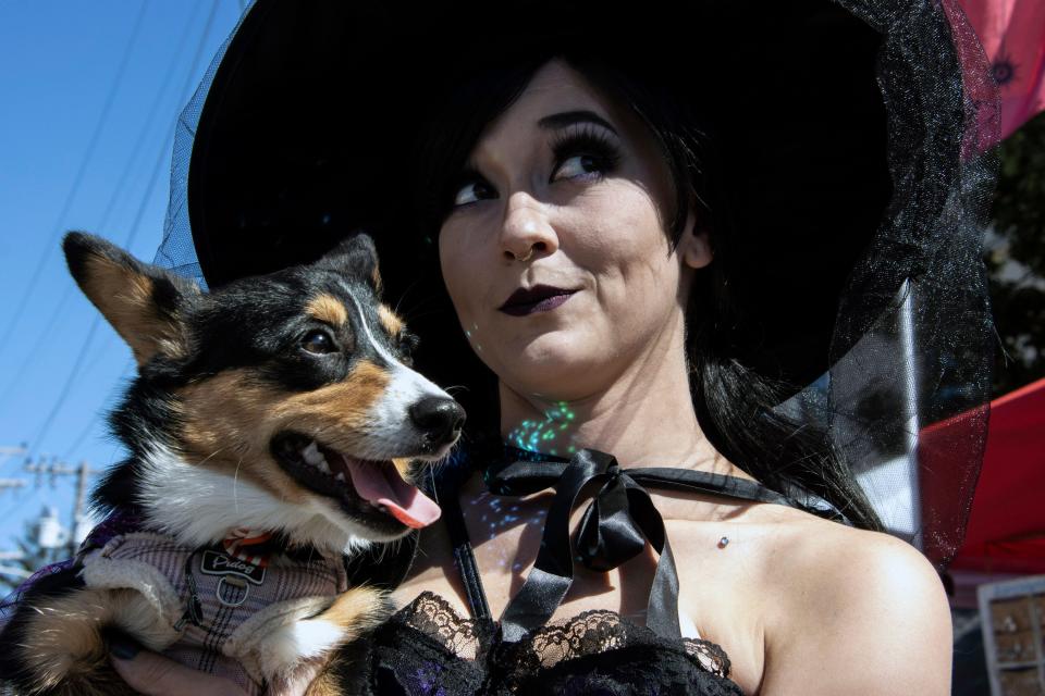 Raven Meredith and her dog Sunny were on the scene at the Louisville Halloween Parade & Festival on Saturday. 10/5/19