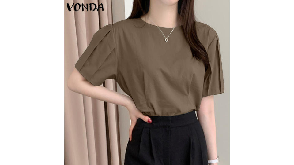 Vonda Women Casual Short Sleeve Blouse. (Photo: Lazada SG)