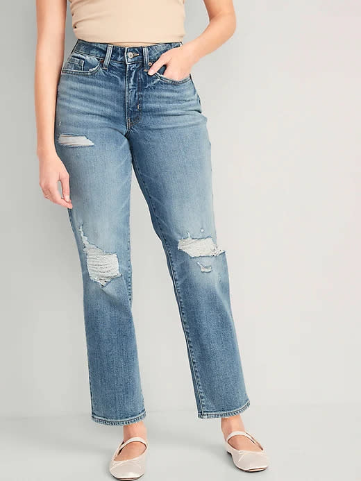 Curvy High-Waisted OG Loose Ripped Jeans. Image via Old Navy.