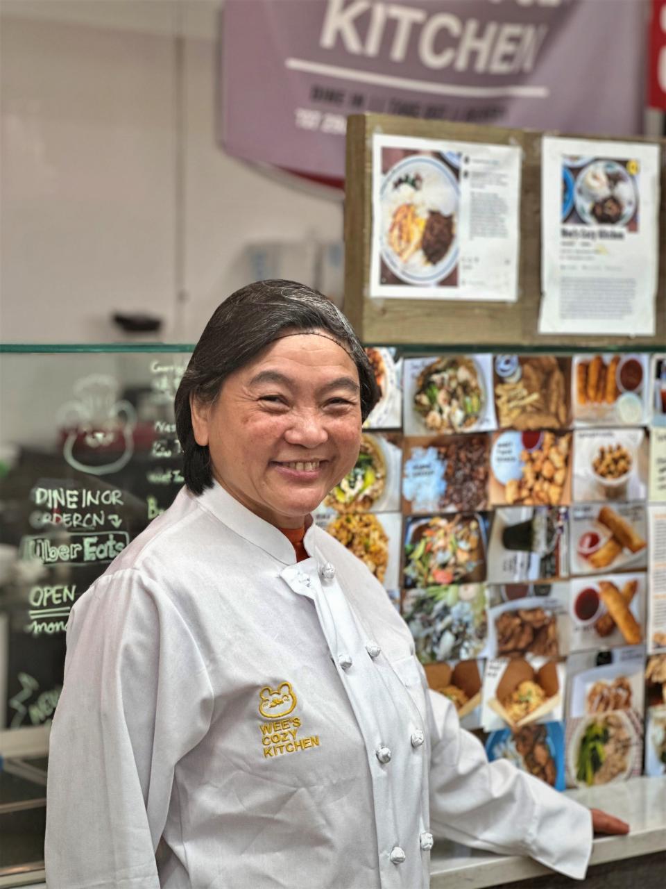 Wee Fong Ehlers at the original location of her Wee's Cozy Kitchen.