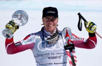 Alpine Skiing - Alpine Skiing World Cup - Men's Super-G race - St. Moritz, Switzerland - 17/3/16 - Aleksander Aamodt Kilde of Norway reacts REUTERS/Arnd Wiegmann