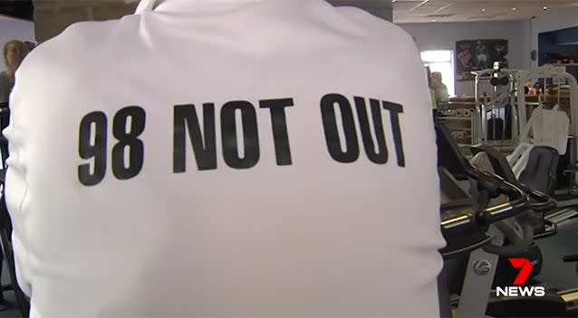 '98 not out': And still fighting fit. Source: 7 News