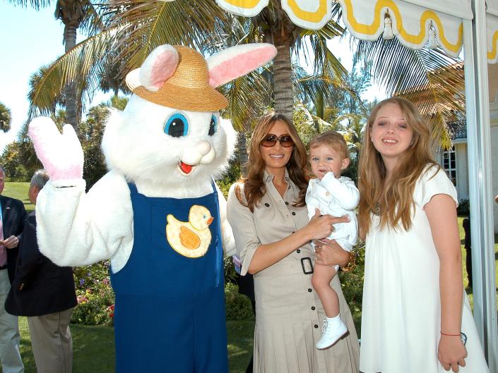 Melania Trump, Barron Trump, and Tiffany Trump celebrate Easter Sunday at Mar-a-Lago.