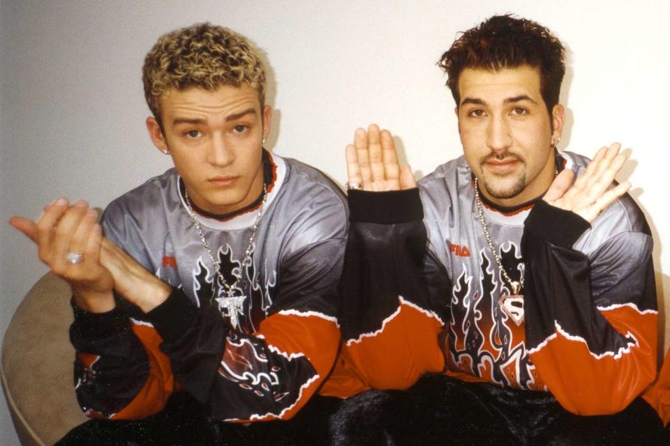 <p>Mikki Ansin/Getty </p> Justin Timberlake and Joey Fatone in 1998