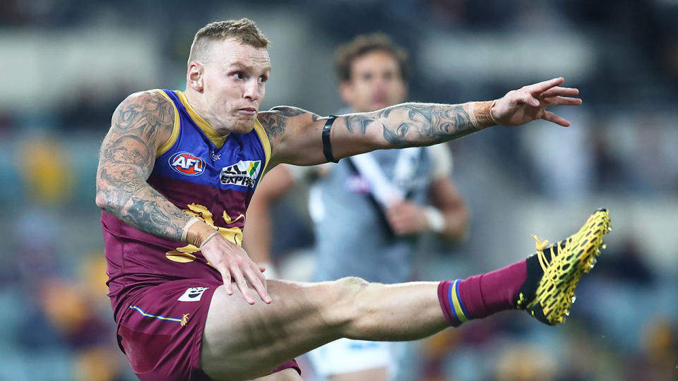 Mitch Robinson is seen here playing for the Brisbane Lions in the AFL.