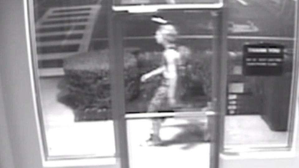 Investigators reviewed the cameras of stores in the shopping center near the Taco Bell to see if they'd get lucky and spot their suspect. Their suspect was caught again on security footage, this time walking outside a Verizon store. / Credit: Monmouth County Prosecutor's Office