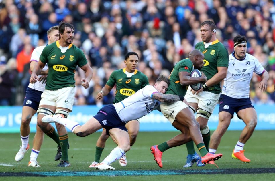 Makazole Mapimpi scored both South Africa tries (Steve Welsh/PA)