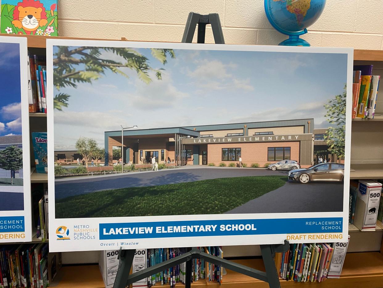 Lakeview Elementary School would be reconstructed from the ground up for $39.3 million in Nashville Mayor John Cooper's Jan. 2023 capital spending proposal.