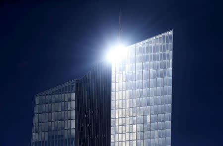 FILE PHOTO: The headquarters of the European Central Bank (ECB) in Frankfurt, Germany, June 28, 2015. REUTERS/Ralph Orlowski/File Photo