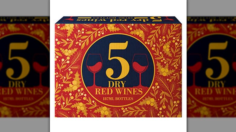 Box containing dry red wines