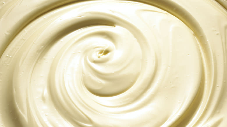 A swirl of melted white chocolate