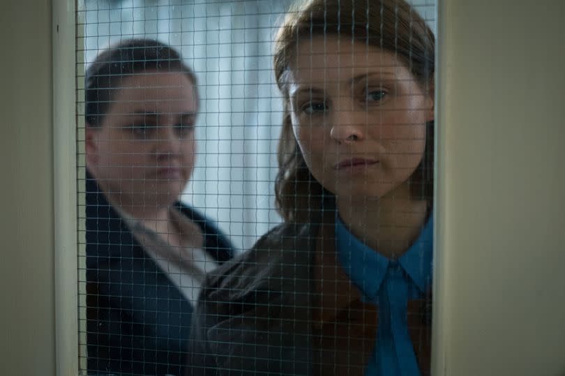 Myanna Buring as Helen Weeks and Jessica Gunning as Det Cons Sophie Carson in In The Dark -Credit:bbc pictures