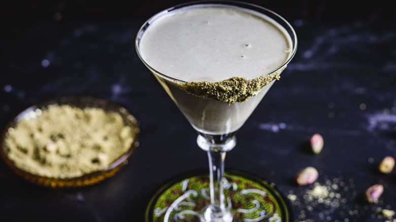pistachio martini with rim