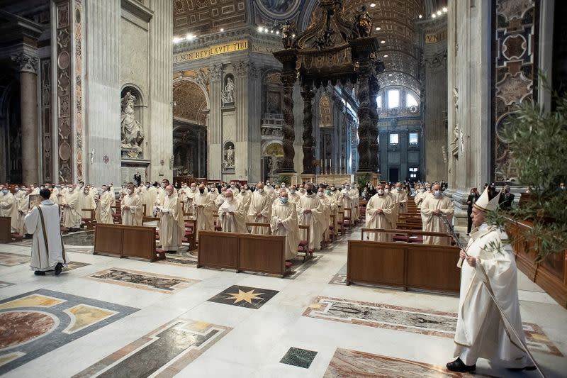 Pope Francis holds Chrism Mass on Holy Thursday at the Vatican