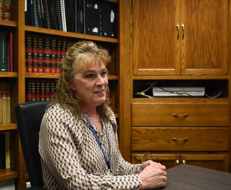 South Dakota Corrections Secretary Kellie Wasko spoke with Argus Leader in 2022 at the Department of Corrections campus in Pierre.