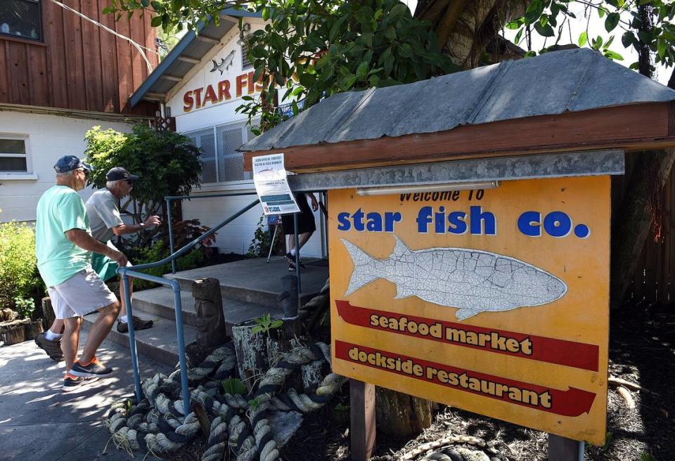 Customers arrive at Star Fish Co. Restaurant.