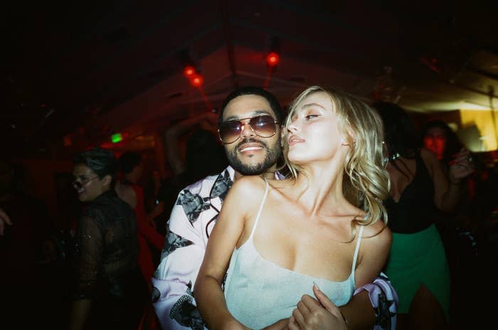 Abel "The Weeknd" Tesfaye as Tedros embracing Lily-Rose as Jocelyn on The Idol