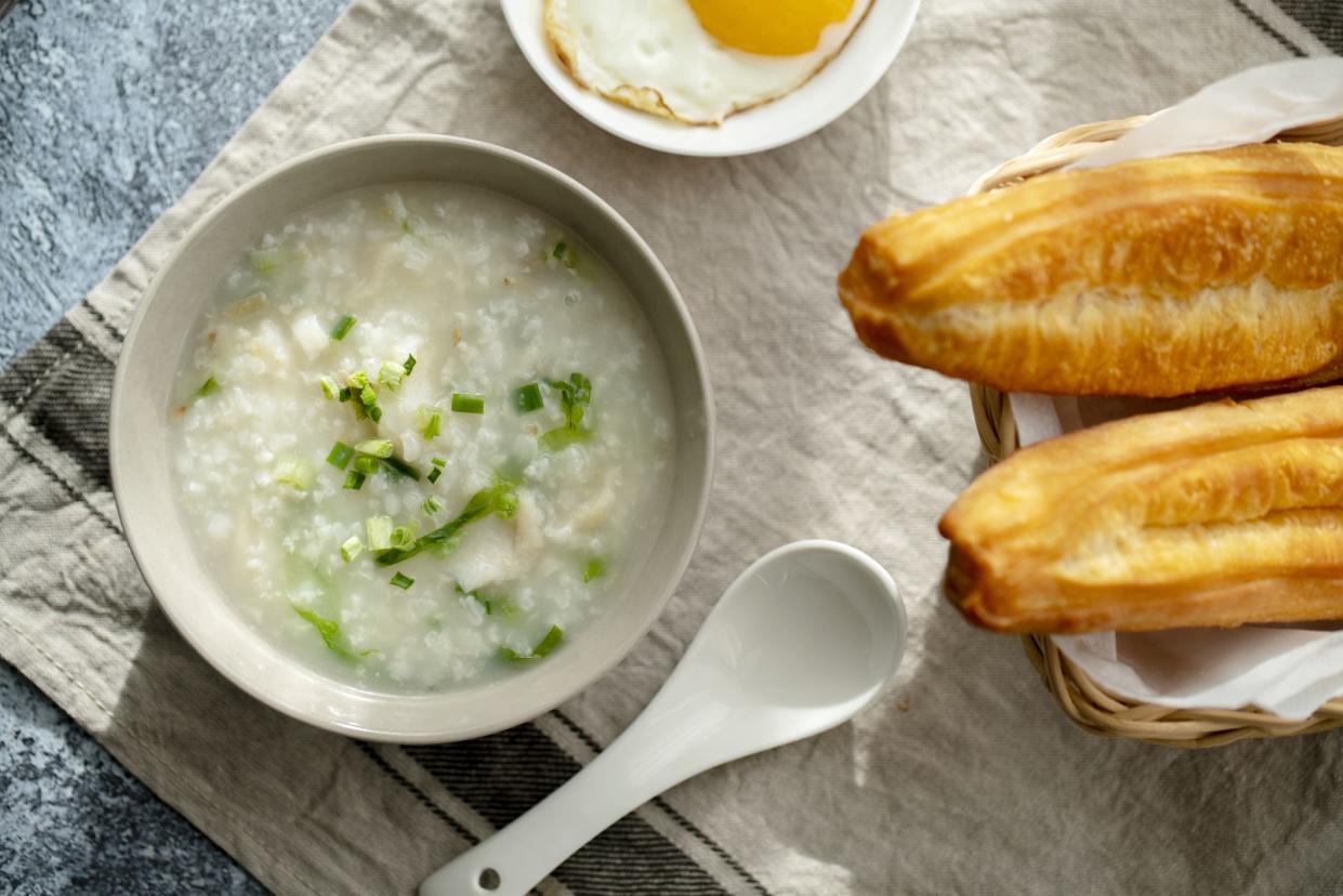 Chinese breakfast: Youtiao and fish porridge