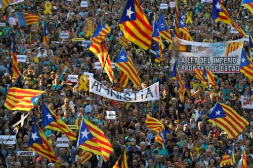 350,000 people marched in Barcelona to protest jail sentences handed down to Catalan separatist leaders