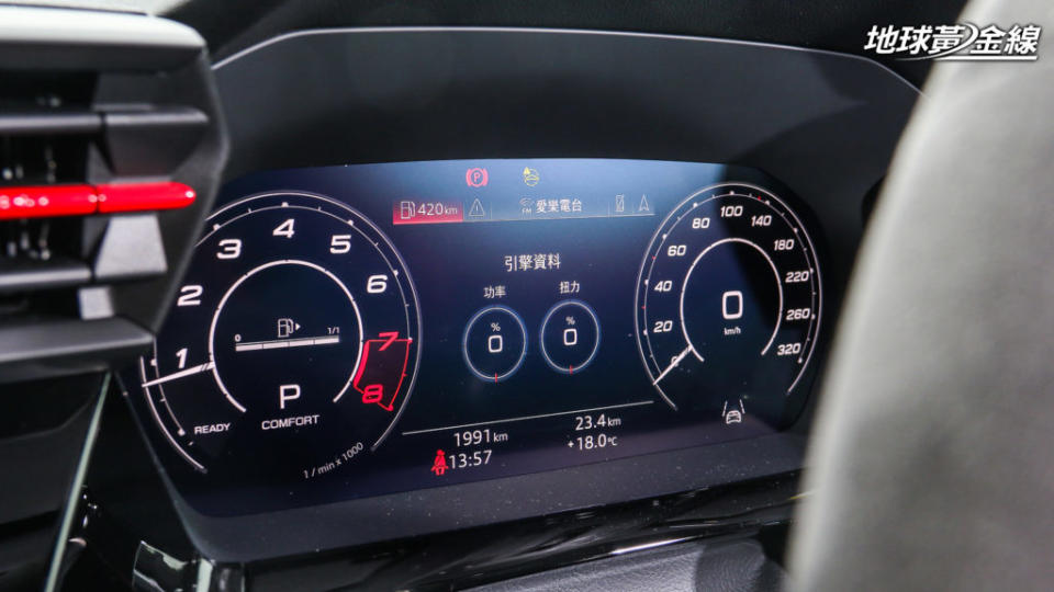 12.3吋全數位虛擬儀錶板為RS 3 Sportback標準配備。(攝影/ 陳奕宏)
