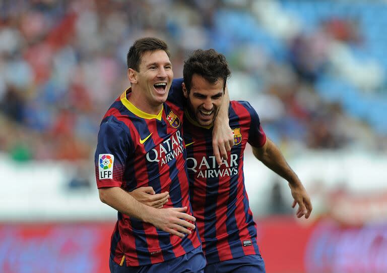 Lionel Messi y Cesc Fabregas, felices en Barcelona