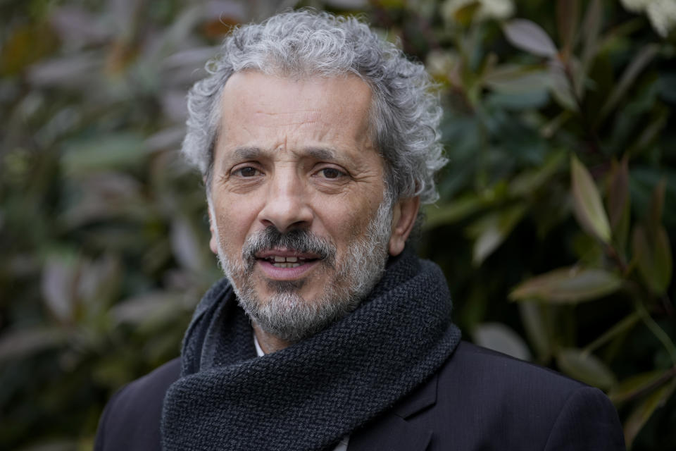 Farid Alilat, a writer for the French-language magazine Jeune Afrique poses for photo in Paris, France, Tuesday, April 16, 2024. Alilat was expelled from Algeria after flying in from France and not being allowed to leave the airport as journalists continue to face challenges reporting in Algeria. (AP Photo/Christophe Ena)