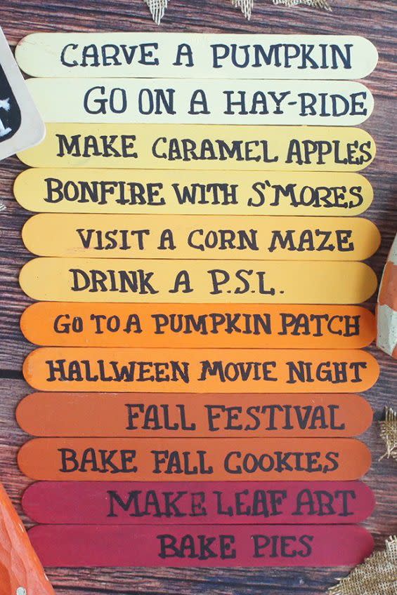 Make a Fall Bucket List