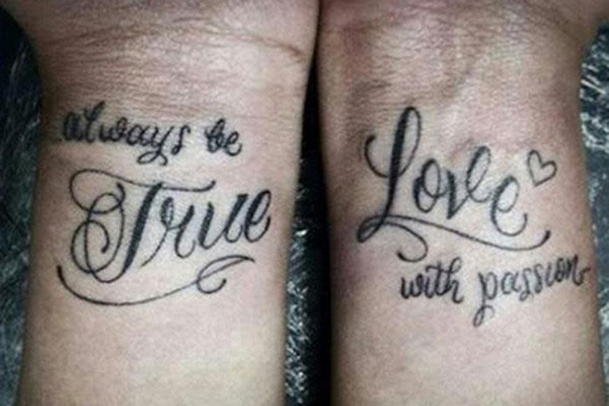 Newlyweds show their love with matching tattoos